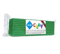 HUE Clay (formerly Newplast) - Firm, Reusable, Non-Drying, Oil-Based Modelling Material for Stop Motion Animation, Hobbyists & Sculptors. One Colour Layered Bar 500g, Green