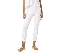 HUE Embroidered Hem Cotton Skimmer Legging White XS