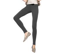 HUE Women's Ultra Leggings with Wide Waistband, Full and Capri Length, Graphite Heather, S