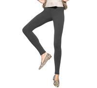HUE Women's Ultra Leggings with Wide Waistband, Full and Capri Length, Graphite Heather, XS