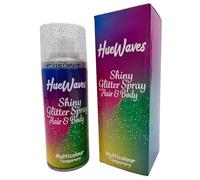 Hue Waves Multicolour Hair & Body Glitter Spray 120ml - Instant Sparkle for Festivals & Parties, Easy Wash-Out, Cruelty-Free, Gift-Ready Rainbow Box