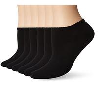 HUE Women's 6-pack Microfiber Liner Socks, Black, One size