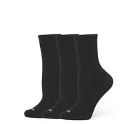 HUE Women's Air Cushion Crew Sock 3 Pair Pack, Black, One Size (Pack of 3)