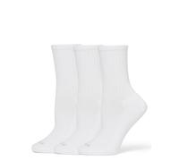 HUE Women's Air Cushion Crew Sock 3 Pair Pack, White, One Size (Pack of 3)