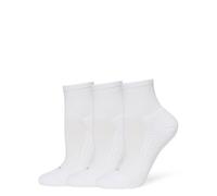 HUE Women's Air Sport 3 Pair Pack Mini Crew Socks Casual, White, One Size (Pack of 3)