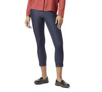 HUE Women's Ankle Slit Essential Denim Capri Hosiery, Deep Indigo Wash, Medium