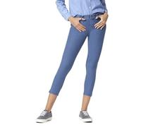HUE Women's Ankle Slit Essential Denim Capri Hosiery, Medium Wash, XS