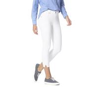 HUE Women's Ankle Slit Essential Denim Capri Hosiery, White, Medium