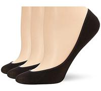 HUE Women's Ergonomic Hidden Cotton Liner (Pack of 3) Sock, Black, S-M