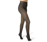 HUE Women's Fleece Lined Tights Sheer, Black Polka Dot, M-L