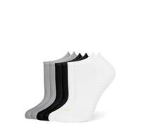 HUE Women's Massaging Liner Sock 6-Pack, Multi-Black/White/Heather Grey, One Size (Pack of 6)