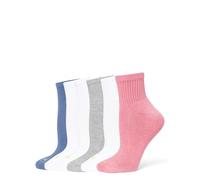 HUE Women's Mini Crew Sock Casual, Wild Rose-6 Pair Pack, One Size (Pack of 6)