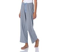 HUE Women's Printed Knit Long Pajama Sleep Pant Bottom, Bella Blue-Mini Scribble, Large