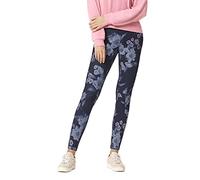 HUE Women's Reversible Denim High Rise Leggings Hosiery, Tonal Floral, S