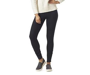 HUE Women's Ruched Ankle Sweater Leggings Hosiery, Black, S