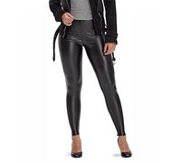 HUE Women's Sleek Effect High Waist Leggings, Black, 1X