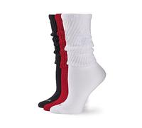 HUE Women's Slouch Sock 3 Pair Pack, Red/White/Black, One size