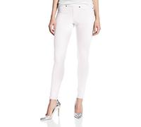 HUE Women's Solid Color Original Jeanz Denim Legging Hosiery, White, S