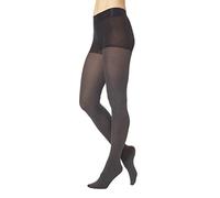 HUE Women's Super Opaque Tights with Control Top, Graphite Heather, L