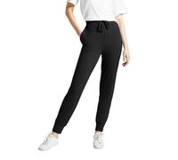 HUE Women's Super Soft Hi-Rise French Terry Jogger Pants with Pockets Sweatpants, Black, XL
