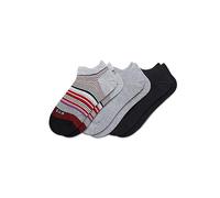 HUE womens The Perfect Sneaker Low Cut Liner 3 Pair Pack, Stripe/Heather/Black, One Size