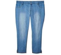 HUE Women's Ultra Soft Denim Jean Capri Leggings Hosiery, Slit Hem/Classi, S