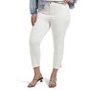 HUE Women's Ultra Soft Denim Jean Capri Leggings Hosiery, Slit Hem/White, S