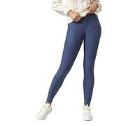 HUE Women's Ultra Soft Fleece Lined Denim Legging Hosiery, Medium Wash, XL