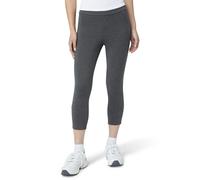 HUE Women's Wide Waistband Blackout Cotton Capri Leggings, Assorted, Graphite Heather, S