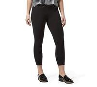 HUE Women's Wide Waistband Blackout Cotton Capri Leggings, Assorted Hosiery, Black, XL