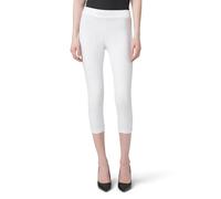 HUE Women's Wide Waistband Blackout Cotton Capri Leggings, Assorted Hosiery, White, XS