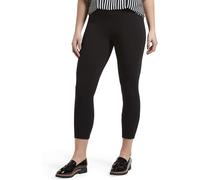 HUE Women's Wide Waistband Blackout Cotton Capri Leggings, Assorted Hosiery, Black, XS