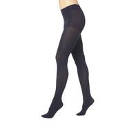 HUE womensSuper Opaque Tights With Control Top Tights - Blue - Large