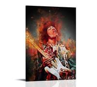 HUEAEHAHE Jimi Hendrix Canvas Poster Room Decorative Canvas Posters Aesthetic Poster Print Wall Art Decor Posters 12x18inch(30x45cm) Frame-style