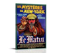 HUEAEHAHE Les Mysteres Des New York 1914 Poster Room Decorative Canvas Posters Aesthetic Poster Print Wall Art Decor Posters 12x18inch(30x45cm) Frame-style