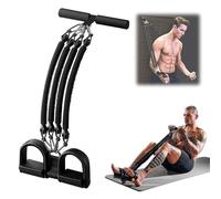 Hueborne 4-Tube Pedal Ankle Puller - 100 Lbs Resistance Band With Handles For Full-Body Workouts, Abs, And Muscle Building(Black100lbs(4tubes))