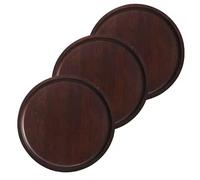Hueborne Bamboo Serving Tray Set - Handcrafted Wooden Platter for Snacks, Tea, BBQ, Modern Round & Square Trays (3/5pcs)(Round 12in,3pcs)