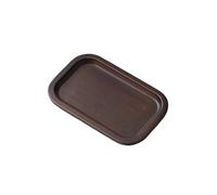 Hueborne Japanese Bamboo Trays - Handcrafted Wooden Serving Trays for Tea, Fruit, Candy, and Barbecue. Available in Various(Black-Rectangle-8 * 5in)