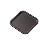 Hueborne Japanese Bamboo Trays - Handcrafted Wooden Serving Trays for Tea, Fruit, Candy, and Barbecue. Available in Various(Black-Squaren-8in)