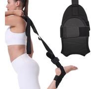 Hueborne Lightweight Stretching Strap With Loops, Suitable For Leg, Back, And Full-Body Flexibility Training - Ideal For Yoga, Pilates, And Portable Fitness (Black)(Black)