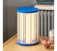 Hübsch Aru LED table lamp, blue/clear, height 30 cm, glass/iron