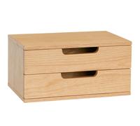 Hübsch - AtHand Wall Shelf / Bedside Table With 2 Drawers - Nature