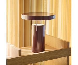 HÜBSCH BringMe LED rechargeable table lamp, burgundy metallic, 28 cm