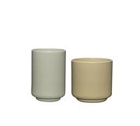 Hübsch Deux Potte Set of 2 Light Green/ Sand