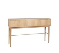 Hübsch Herringbone Console Table Drawers Natural