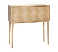 Hübsch Herringbone Console Table Sliding Doors Natural