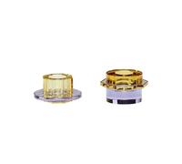 Hübsch Kiosk Candlestick Amber/ Purple Set of 2
