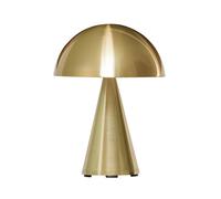 HÜBSCH LED rechargeable table lamp Mush, brass, IP44 dimmable