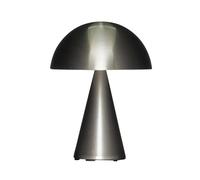 HÜBSCH LED rechargeable table lamp Mush, nickel, IP44, dimmable