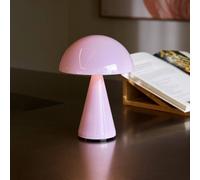 HÜBSCH LED rechargeable table lamp Mush, pink, height 20 cm